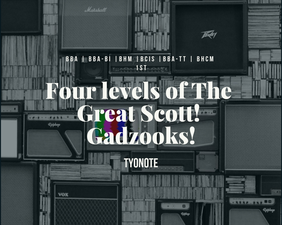 ¡Cuatro niveles del gran Scott! ¡Gadzooks!