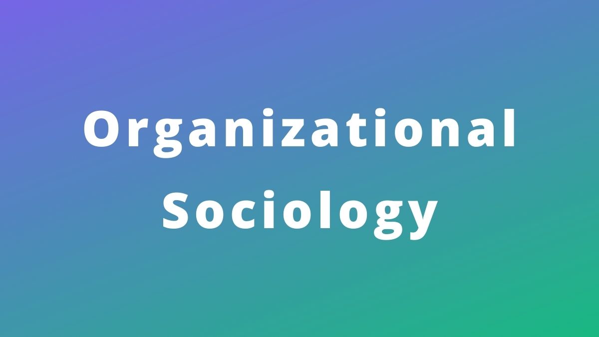 ¿Qué es la sociología organizacional?