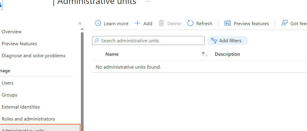 Definición de unidades organizativas |